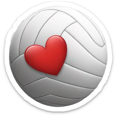 Volleyball with heart sticker