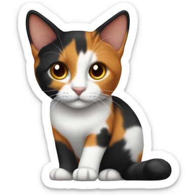 black-Orange-white tail tip-calico-cat sticker