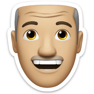 una cabeza sin pelo con os ojos cerrados haciendo ummmm tipo zen sticker