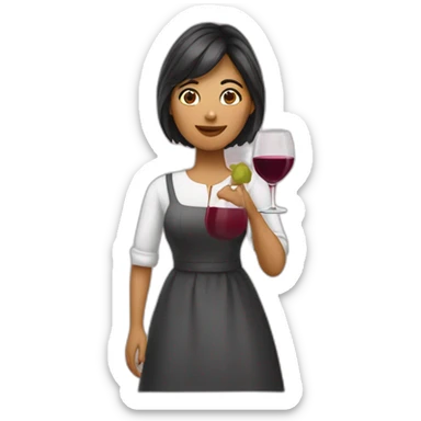 Mujer alta tomando vino  sticker