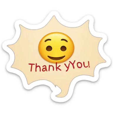 Thank you poster with thank you written sticker