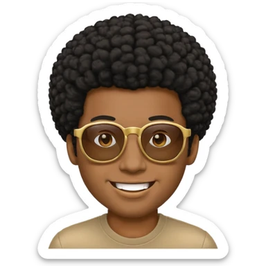 black afro guy emoji sticker