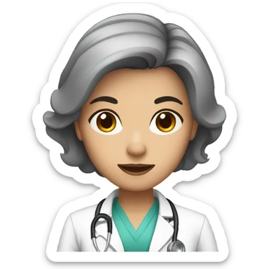 dark hair female doctor sticker