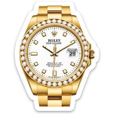 white  rolex  with diamonds emoji sticker