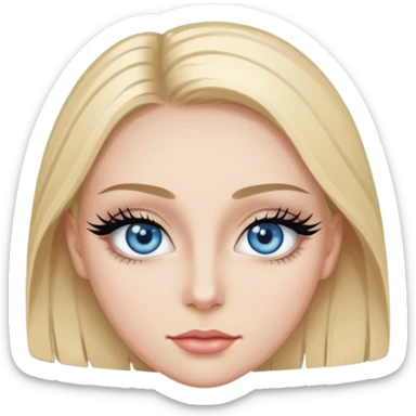 Ojo de color azul con pestañas y eyeliner sticker