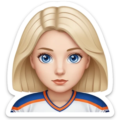 Edmonton oilers nhl blue eyes female fan sticker