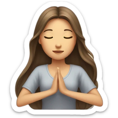a girl with long hair is meditating sticker
