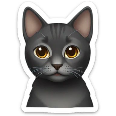 Black Grey Russian cat with brown line  sticker