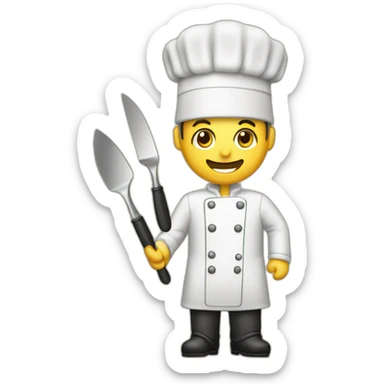 cuisinier qui tiens un couteau sticker