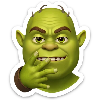 shrek flipping you off sticker