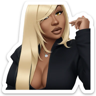 blonde beauty with closed eye sticker