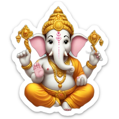 Ganesh on a cloud sticker