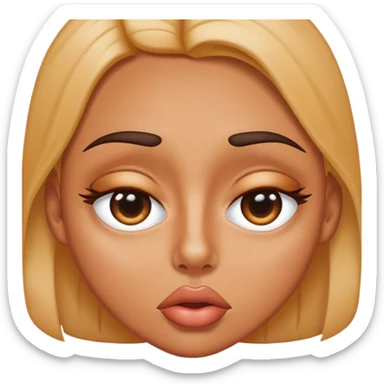 rolling eyes poking lips sticker