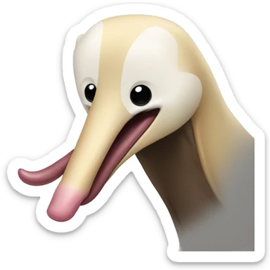 anteater sticking its tongue out sticker