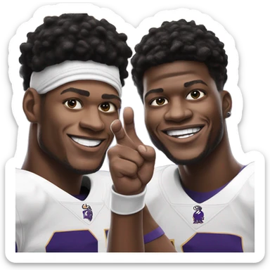 Lamar Jackson and Josh Allen in thumb war sticker