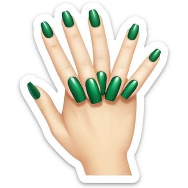 green fingernail, manicure sticker
