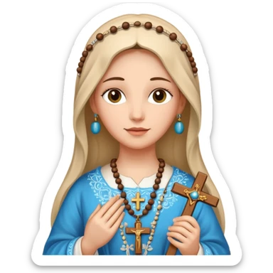 María y rosario católico sticker