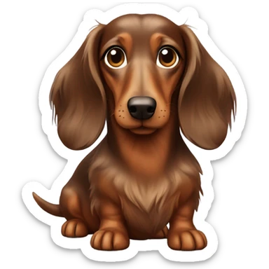 Long haired Brown dapple dachs  sticker