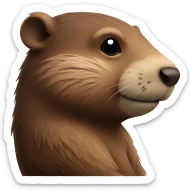 Winged beaver side profile sticker