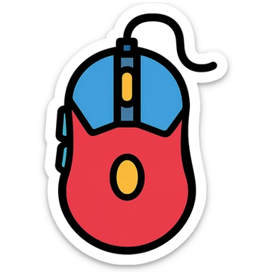 color outline icon of a gaming mouse sticker