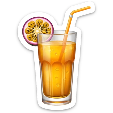 passionfruit & mango cordial in glass sticker