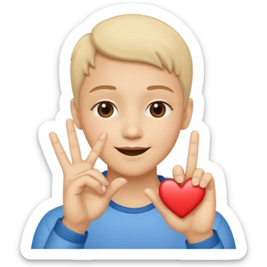 Un bonhomme qui fait un bisous et un cœur avec les doigts comme ça 🫰 sticker