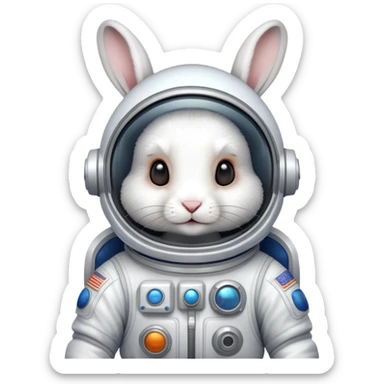 rabbit in space suit sticker