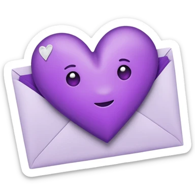 IOS's love letter emoji but with a purple heart instead of a red heart sticker