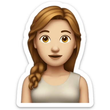 Full body White woman with brown hair and no arms sticker