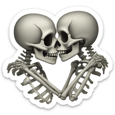 skeleton kiss sticker