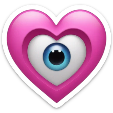 Pink heart with evil eye sticker