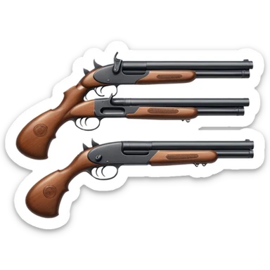 double barrel shotgun sticker