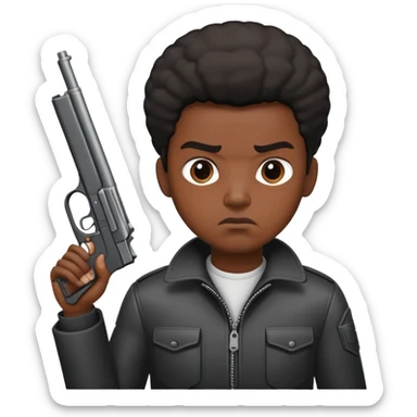 black person wit a gun sticker
