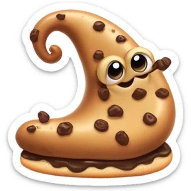 Slug eating a chocolate chip cookie  sticker