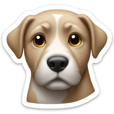 dog face propped upon elbows sticker