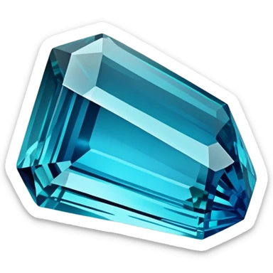 Indicolite tourmaline gemstone with deep electric blue color and elongated crystal shape sticker