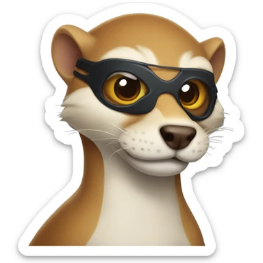 Weasel with teeth and eye patch sticker