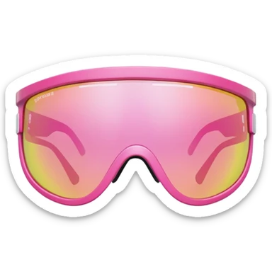 sporty pink shield visor sunglasses with thick frame, one-piece lens sticker
