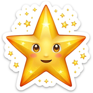 glitter yellow Star fire  sticker