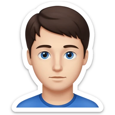 three d German 20 year old man brown-dark hair blue eyes  sticker