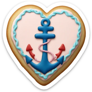 cookie heart with anchor sticker