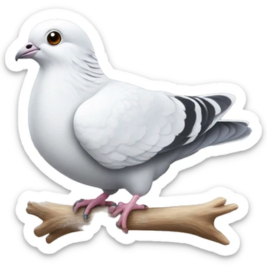 cute pigeon white  sticker
