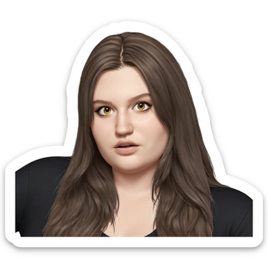 brown haired girl gazing softly sticker