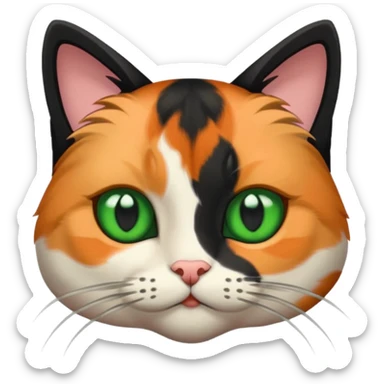 gato con mechon negro tapando un ojo sticker