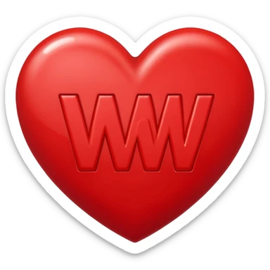 the letters M + V, in a heart  sticker