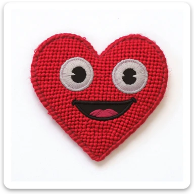 emo heart with a stitched patch sticker