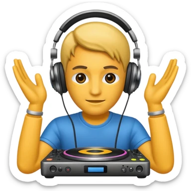 DJ with headphones sticker