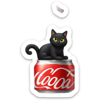a black cat dealing coke sticker