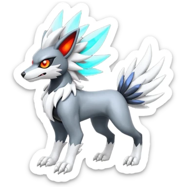 Futuristic Mightyena-Silvally-Fakémon-hybrid-creature (full body)  sticker