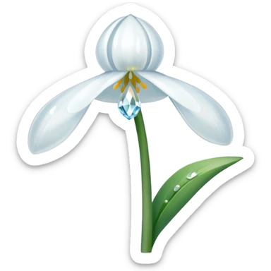 A pinterest magical snowdrop flower with a crystal  sticker